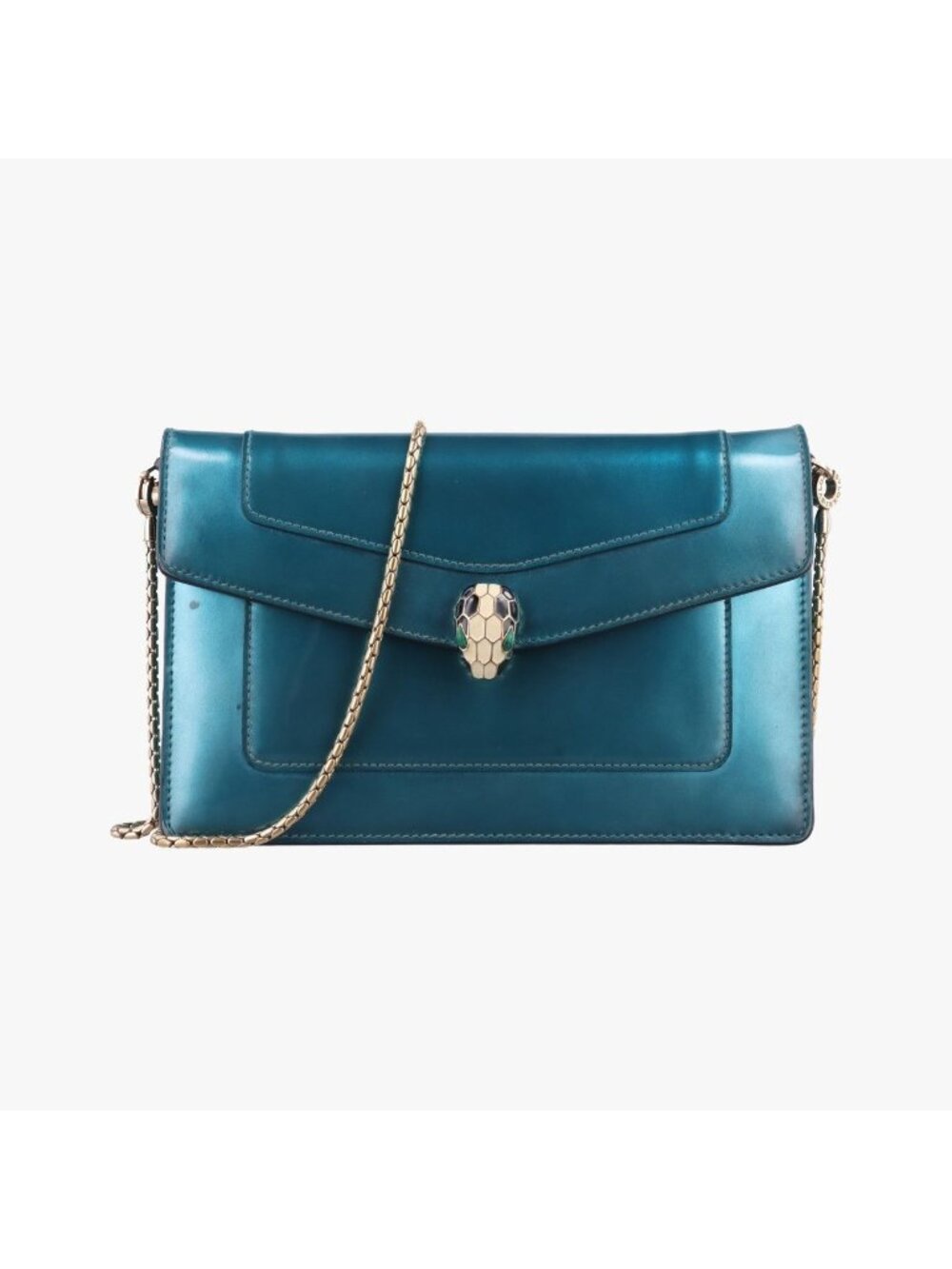 ★SOLD★ Bvlgari Serpenti Forever Blue Patent Shoulder - Picture 1 of 15